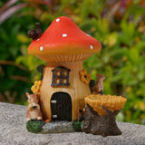 Maxbell Mushroom House Statue Compact DIY Decoration for Courtyard Balcony Flowerpot