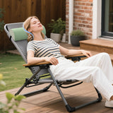 Maxbell Outdoor Folding Chair recliner Headrest 18x7x3.5inch Breathable Multipurpose Grayish Green