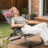 Maxbell Outdoor Folding Chair recliner Headrest 18x7x3.5inch Breathable Multipurpose Pink