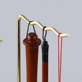Maxbell Brush Stand Gifts with Base Versatile Chinese Wood Indoor Wind Chime Bracket Gold