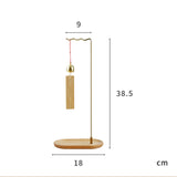 Maxbell Brush Stand Gifts with Base Versatile Chinese Wood Indoor Wind Chime Bracket Gold