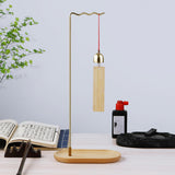 Maxbell Brush Stand Gifts with Base Versatile Chinese Wood Indoor Wind Chime Bracket Gold