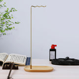 Maxbell Brush Stand Gifts with Base Versatile Chinese Wood Indoor Wind Chime Bracket Gold