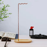 Maxbell Brush Stand Gifts with Base Versatile Chinese Wood Indoor Wind Chime Bracket Rose Gold