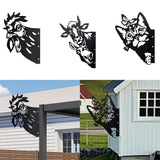 Maxbell 2D Peeping Metal Art Artwork Decorative Garden Decor for Patio Entryway Lawn Chicken