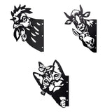 Maxbell 2D Peeping Metal Art Artwork Decorative Garden Decor for Patio Entryway Lawn Chicken