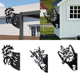 Maxbell 2D Peeping Metal Art Artwork Decorative Garden Decor for Patio Entryway Lawn Chicken