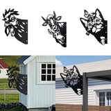 Maxbell 2D Peeping Metal Art Artwork Decorative Garden Decor for Patio Entryway Lawn Chicken