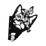 Maxbell 2D Peeping Metal Art Artwork Decorative Garden Decor for Patio Entryway Lawn Cat