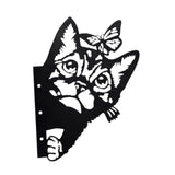 Maxbell 2D Peeping Metal Art Artwork Decorative Garden Decor for Patio Entryway Lawn Cat
