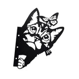 Maxbell 2D Peeping Metal Art Artwork Decorative Garden Decor for Patio Entryway Lawn Cat