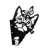 Maxbell 2D Peeping Metal Art Artwork Decorative Garden Decor for Patio Entryway Lawn Cat
