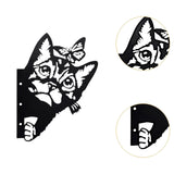 Maxbell 2D Peeping Metal Art Artwork Decorative Garden Decor for Patio Entryway Lawn Cat