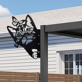 Maxbell 2D Peeping Metal Art Artwork Decorative Garden Decor for Patio Entryway Lawn Cat