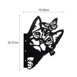 Maxbell 2D Peeping Metal Art Artwork Decorative Garden Decor for Patio Entryway Lawn Cat