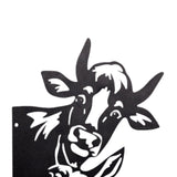Maxbell 2D Peeping Metal Art Artwork Decorative Garden Decor for Patio Entryway Lawn Cow and Donkey