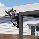 Maxbell 2D Peeping Metal Art Artwork Decorative Garden Decor for Patio Entryway Lawn Cow and Donkey