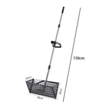 Maxbell Sand Rake Long Handle Heavy Duty Easy Cleanup Large Carbon Steel Cat Scooper Black