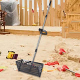 Maxbell Sand Rake Long Handle Heavy Duty Easy Cleanup Large Carbon Steel Cat Scooper Black