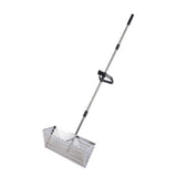 Maxbell Sand Rake Long Handle Heavy Duty Easy Cleanup Large Carbon Steel Cat Scooper Silver