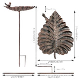 Maxbell Bird Baths Iron Birdfeeder with Metal Stake for Lawn Outdoor Garden Backyard