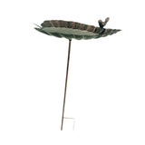 Maxbell Bird Baths Iron Birdfeeder with Metal Stake for Lawn Outdoor Garden Backyard