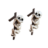 Maxbell 2 Pieces Skeleton Statues Funny Resin Halloween Decor for Home Porch Holiday
