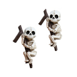 Maxbell 2 Pieces Skeleton Statues Funny Resin Halloween Decor for Home Porch Holiday