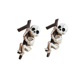 Maxbell 2 Pieces Skeleton Statues Funny Resin Halloween Decor for Home Porch Holiday