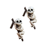 Maxbell 2 Pieces Skeleton Statues Funny Resin Halloween Decor for Home Porch Holiday