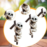 Maxbell 2 Pieces Skeleton Statues Funny Resin Halloween Decor for Home Porch Holiday