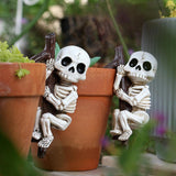 Maxbell 2 Pieces Skeleton Statues Funny Resin Halloween Decor for Home Porch Holiday