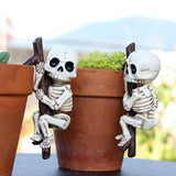 Maxbell 2 Pieces Skeleton Statues Funny Resin Halloween Decor for Home Porch Holiday