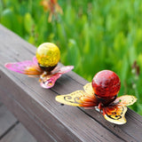 Maxbell 2Pcs Butterfly Shape Solar Garden Lights Iron Art for Courtyard Lawn Outside