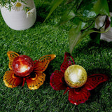 Maxbell 2Pcs Butterfly Shape Solar Garden Lights Iron Art for Courtyard Lawn Outside