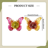 Maxbell 2Pcs Butterfly Shape Solar Garden Lights Iron Art for Courtyard Lawn Outside