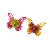 Maxbell 2Pcs Butterfly Shape Solar Garden Lights Iron Art for Courtyard Lawn Outside