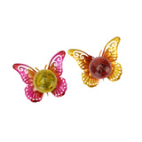 Maxbell 2Pcs Butterfly Shape Solar Garden Lights Iron Art for Courtyard Lawn Outside