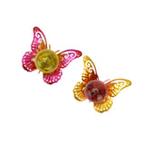 Maxbell 2Pcs Butterfly Shape Solar Garden Lights Iron Art for Courtyard Lawn Outside