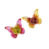 Maxbell 2Pcs Butterfly Shape Solar Garden Lights Iron Art for Courtyard Lawn Outside