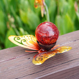 Maxbell 2Pcs Butterfly Shape Solar Garden Lights Iron Art for Courtyard Lawn Outside