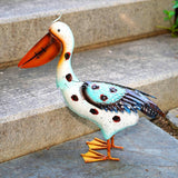 Maxbell Pelican Statue Iron Art Simulation Garden Sculpture for Lawn Flower Bed Pond