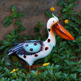 Maxbell Pelican Statue Iron Art Simulation Garden Sculpture for Lawn Flower Bed Pond