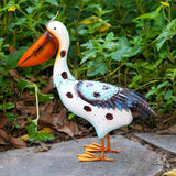 Maxbell Pelican Statue Iron Art Simulation Garden Sculpture for Lawn Flower Bed Pond