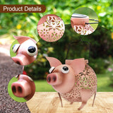 Maxbell Solar Pig Light Decoration Ornament Animal Shaped Hollowed Out Outdoor Decor