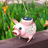 Maxbell Solar Pig Light Decoration Ornament Animal Shaped Hollowed Out Outdoor Decor