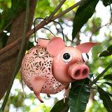 Maxbell Solar Pig Light Decoration Ornament Animal Shaped Hollowed Out Outdoor Decor