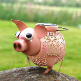 Maxbell Solar Pig Light Decoration Ornament Animal Shaped Hollowed Out Outdoor Decor
