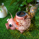 Maxbell Solar Pig Light Decoration Ornament Animal Shaped Hollowed Out Outdoor Decor