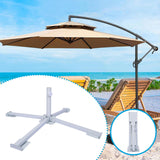 Maxbell Foldable Patio Umbrella Stand Anchor Beach Umbrella Base for Pool Grass Lawn White